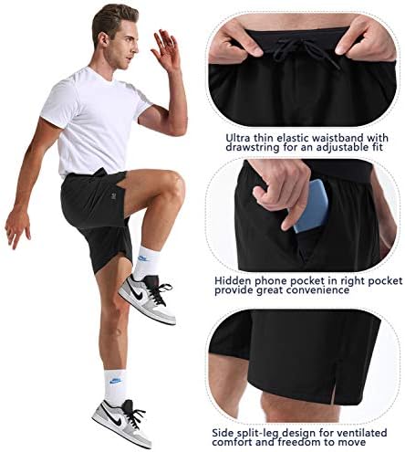 Reyshionwa muške 7 -inčne atletske treninge kratke hlače brze suhe lagane trčanje teretane casual sportske kratke hlače s džepovima