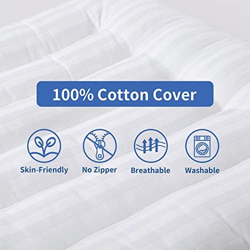 Balapet Stripe Ultra tanki jastuk s tankim krevetom za spavanje, visina od 2,5 , pamučni poklopac ravni jastuk za želudac i leđa,