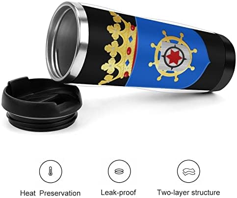 Grb bonaire putničke kave šalice s poklopcem izolirane šalice od nehrđajućeg čelika dvostruka zidna boca