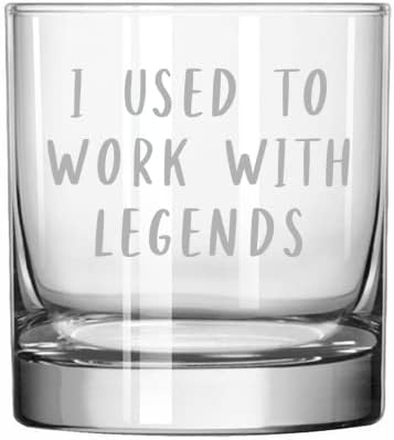 Viski marke od 11 unci s ledom u staromodnoj čaši s kojom sam radio, legende odlaze, poklon kolegi za novi posao, smiješan