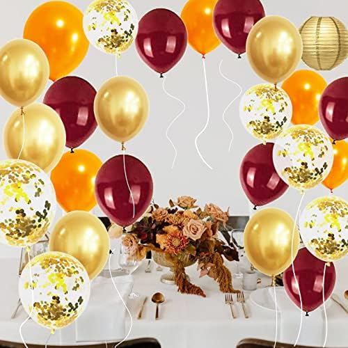 Jesenski baloni / Burgundski i narančasti baloni jesenski ukrasi za rođendanske zabave ukrasi za Dan zahvalnosti 20kom Burgundski narančasti