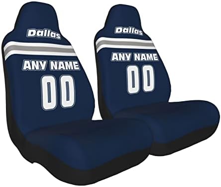 Jarvan Custom Dallas poklopci za auto sjedalo, dodajte personalizirano ime i broj ， Unutarnji dio odjeće automobila i proklizavanje