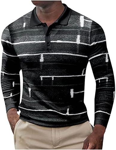 Ležerna muška pulover bluza s gumbom modna vitka pamučna košulja vrh vanjska vintage 3D print majica