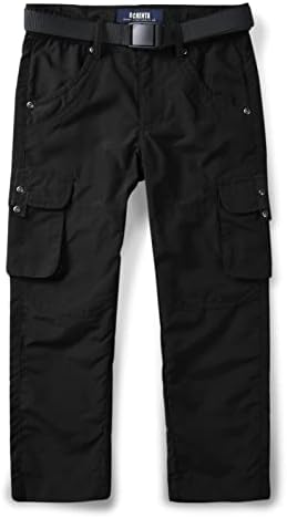 Mesinsefra dječačke planinarske hlače, dječačke ležerne vanjske suhe vodootporne pantalone za penjanje s elastičnim pojasom crne 160
