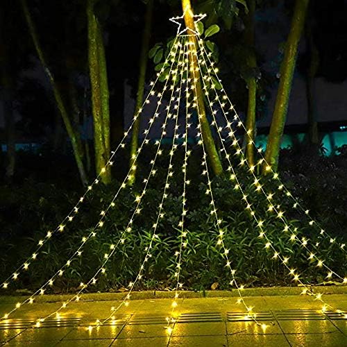 SUNTIAN božićne ukrase Vanjske zvijezde svjetla, 320 LED božićnog drvca, Stranica od 16,4ft, 8 modusi za pamćenje sa 16 '' osvijetljenom