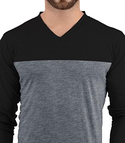 Obična košulja dugih rukava - mekani udobni V vrat modne majice punih rukava za muškarce