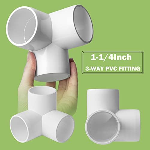 6 pakiranja 3-smjernih PVC spojnica 1 1/4 inča, PVC spojnica za lakat za PVC cijev 940 1 1/4 inča, PVC cijevni priključak za namještaj