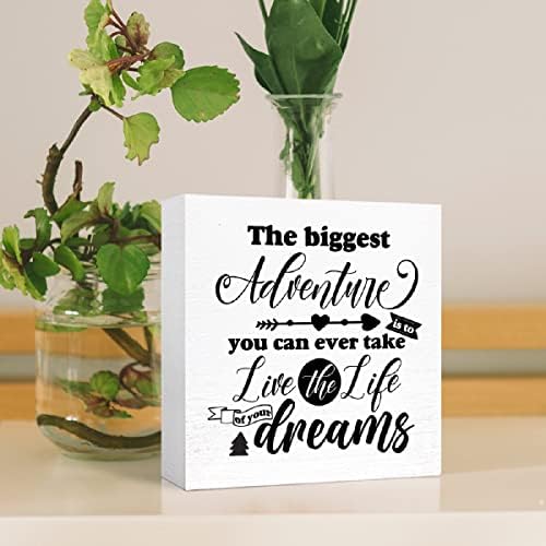 Inspirativni znak od drveta kutija Možete ikada uzeti život motivacijski dekor za stol svojih snova za drveni blok znak za dekor stola