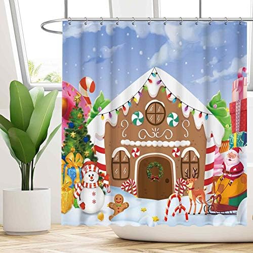 FunnyTree božićni medenjač Kuća za tuširanje set s kukama zima vesela božićni slatkiši pokloni Djeda kupaonice kade dekor Easy skrb