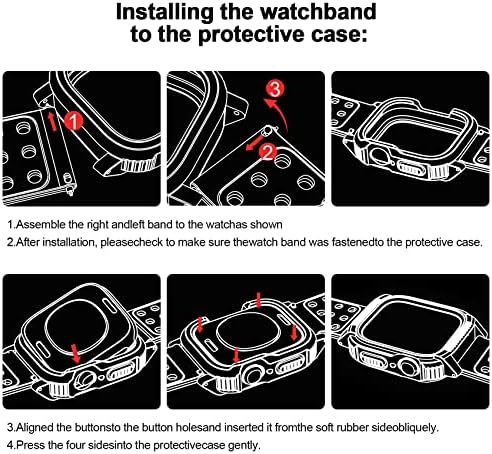 Wilbur dizajniran za Apple Watch Series 7 Band 41MM & Apple Watch Series 7 Case 41 mm, meki silikonski remen s naramenicama s [PC Hard