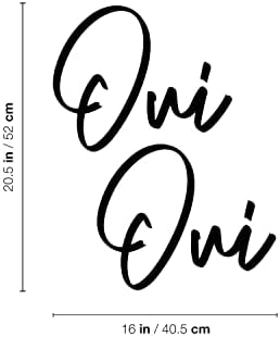 Naljepnica vinil zida - oui oui - 16 x 20,5 - trendi slatka inspirativna francuska riječi naljepnica za prijatelje parovi vole kućnu