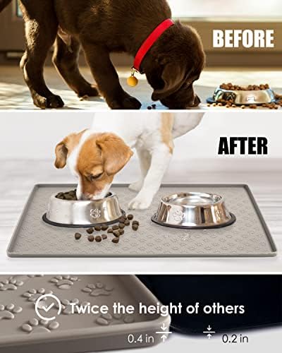 Prostirka za hranu za pse i mačke, vodootporne neklizajuće prostirke za hranjenje kućnih ljubimaca s podignutim rubovima, gumena prostirka