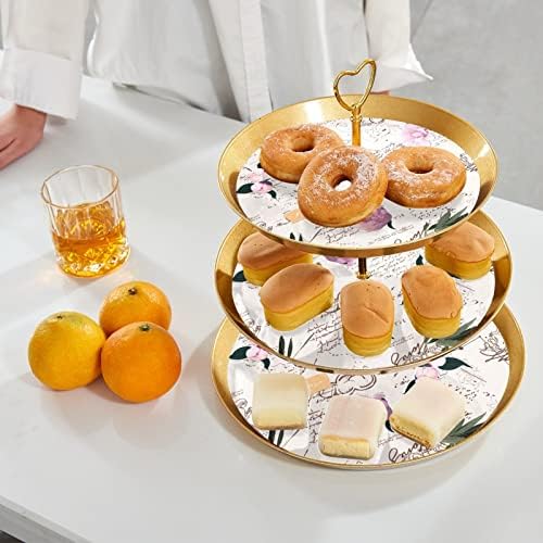 Cvjetni pladanj za posluživanje stalak za kolače u 3 sloja reljefni stalak za desertne torte stalak za posluživanje slastica za vjenčanje,