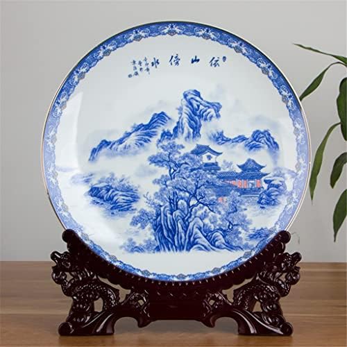 Czdyuf keramički tanjur tradicionalni kineski stil snježne scene porculanski ukrasni tanjur za dnevni boravak hotel