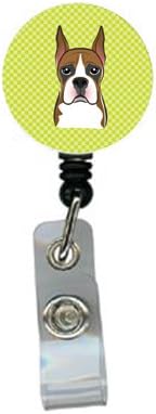 $ 'O1285 $ šahovnica limeta zeleni boksač uvlačivi kolut značke, za medicinske sestre držač osobne iskaznice s kopčom uvlačivi držač