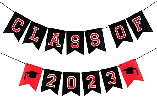 Crvena i crna klasa 2023 natpisa, klasa 2023. Diplomiranje ukrasa natpisa 2023 Diplomirani natpis za diplomiranje Crvenog i Black Collegea