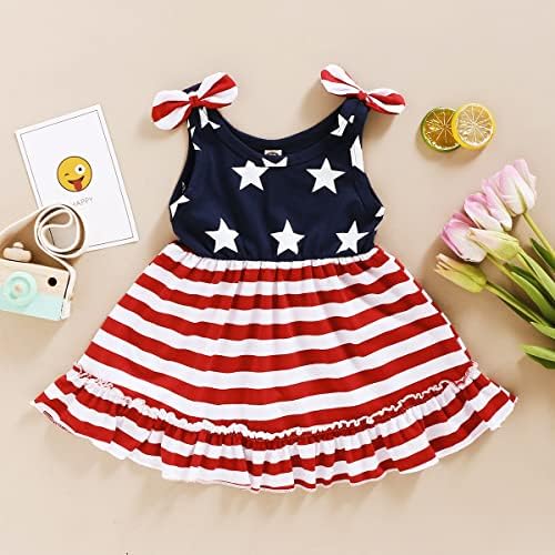 Zfzdren bebe djevojčice 4. srpnja haljina za malu djecu patriotske haljine zvijezde prugaste odjeće Djeca neovisnosti Outfits Outfits