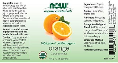 Eterična ulja, organsko ulje naranče, osnažujući miris za aromaterapiju, hladno prešano, čisto, vegansko, kapa za zaštitu od djece,