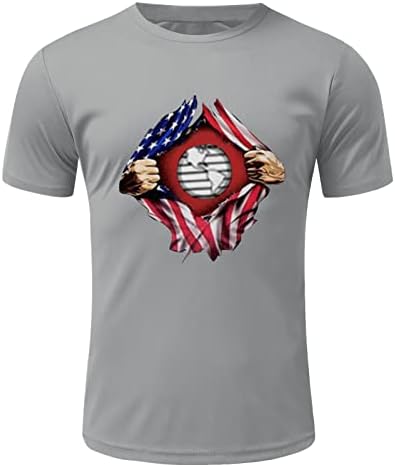 HDDK muške domoljubne majice s kratkim rukavima, ljetna američka zastava tiskana ekipa casual labave modne osnovne majice vrhove