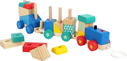 Drvene igračke s malim nogama Drveni vlak Povucite se i 33 komada sortiranja dizajnirane za djecu 12+ mjeseci