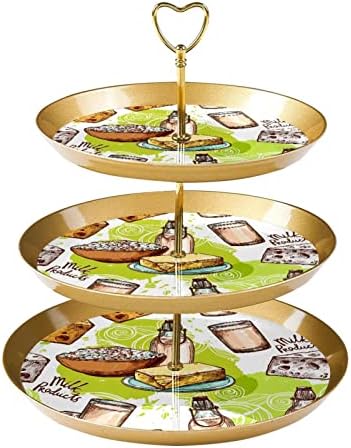 Stalak za torte set 3 slojeva Cupcake stoji za pecivo za višekratnu upotrebu za vjenčanje za vjenčane rođendanske ukrase za čajne zabave,