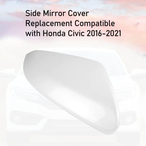 Mjesečevi kompatibilni s .-2021. Honda Civic bočno ogledalo Poklopac Zamjena suvozačeva strana, platinasto bijelo biserno ogledalo