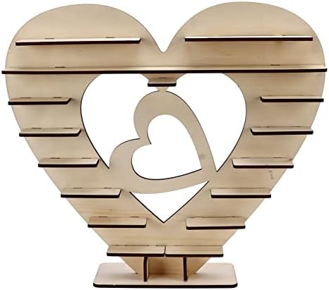 Drveni stalak za čokoladu, jednostavan za sastavljanje ekološki prihvatljiv stalak za kolače u obliku srca za svadbenu zabavu