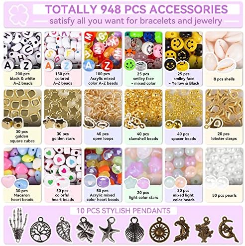 6900 + / 2 kutije/ set za izradu narukvica 24 boje, glinene perle za narukvice, Izrada nakita za djevojčice, tinejdžere i odrasle -