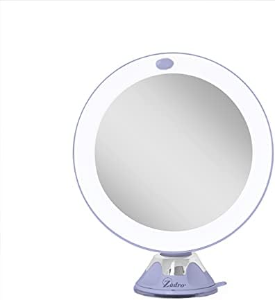 6,5-inčno okruglo LED toaletno/zidno ogledalo s usisnom čašom, osvijetljeno ogledalo za šminkanje od 10 puta
