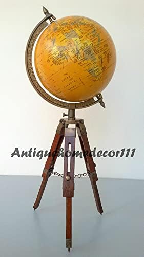 Nautički suvremeni svjetski dekor stola s dekorom s tronogom stajališta autentični globus