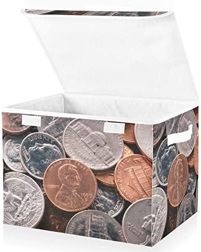 Novčane kovanice kante za odlaganje s poklopcima za organiziranje ukrasnog košarice za odlaganje s ručkama Oxford Cloth Cube Kutija