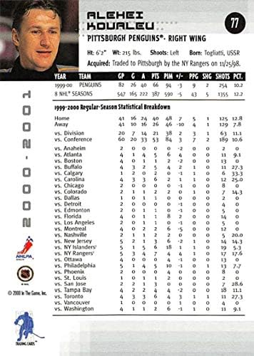 2000-01 BE AGER MEMORABIA HOKEKA 77 Alexei Kovalev Pittsburgh Penguins Službena trgovačka karta s ITG-a u igri