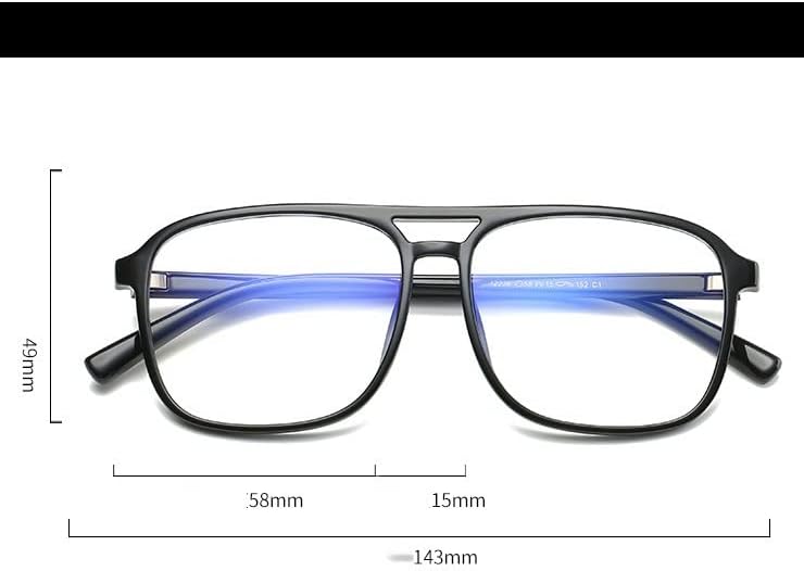 Newda Aviator kvadratni okvir za čitanje naočala za muškarce i žene, Anti Blue Ray Computer Reader, elegantne naočale protiv UV -a