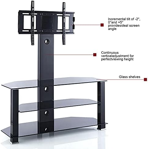 Zidni stalak od nehrđajućeg čelika za većinu 32-70 inča ravne zakrivljene televizore, TV zidni stol stajao je do 50 kg podešavanja
