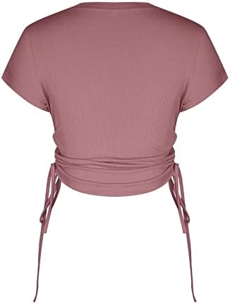 Ljetna jesen ležerna bluza dama kratki rukavi 2023 odjeća za odjeću vrat nabora majice bluza za žene ci ci Ci ci