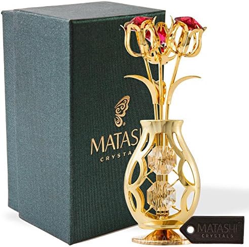 Matashi Poklon za mamu Sutra Prime Dostava - Ukras za buket cvijeća s crvenim i čistim kristalima Dekor za uređenje kuće Dekor Showpice