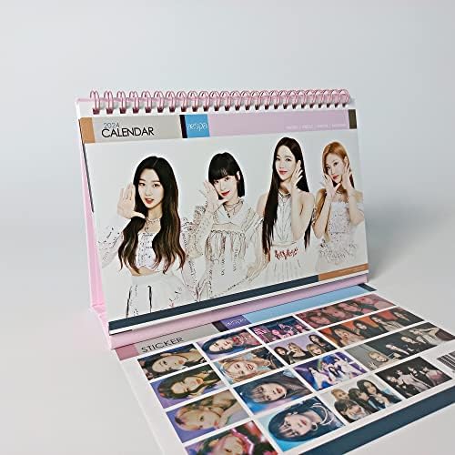 Novi 2023-2024 k-pop foto stol kalendar s postavljenim naljepnicama