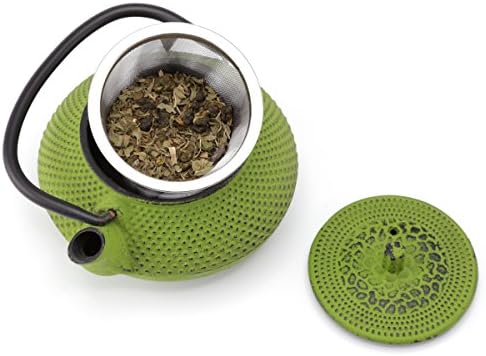 Kreativni dom Kyusu 10 oz. Polož za čaj od lijevanog željeza s uklonjivim košaricom infuzera od nehrđajućeg čelika, zelena