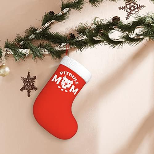 Yoigng pitbull mama božićna čarapa božićnih čarapa klasični blagdanski ukras kamin viseće čarape