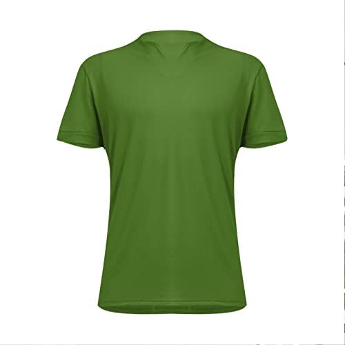 Muške košulje muške Ležerne jednobojne majice s izrezom u obliku slova a za gospodu u poslovnom stilu s kratkim rukavima za fitness
