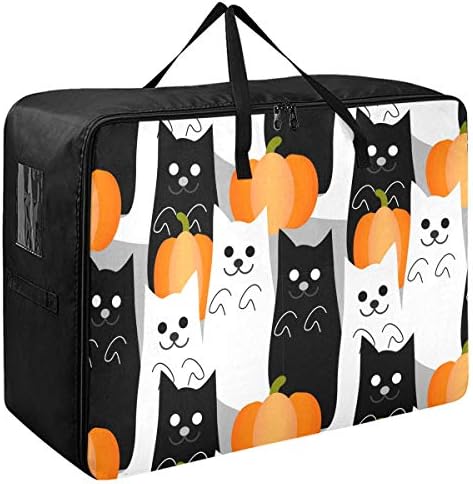 N/ A odjeća za odlaganje ispod prekrivača - veliki kapacitet Halloween Cat Bat Skull Organizatora torbe s patentnim zatvaračima za