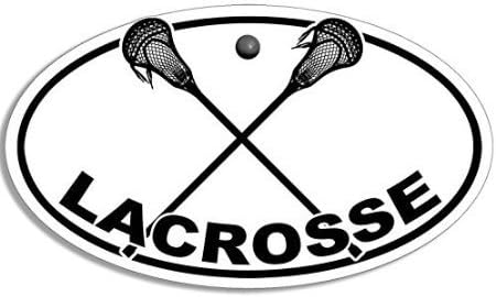Oval lacrosse s naljepnicama logotipa s prekriženim štapićima