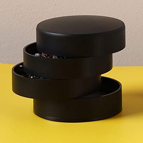 Wpyyi crna rotirajuća četveroslojna kutija za skladištenje nakita, dodaci za kosu za kosu za ručno skladištenje nakita