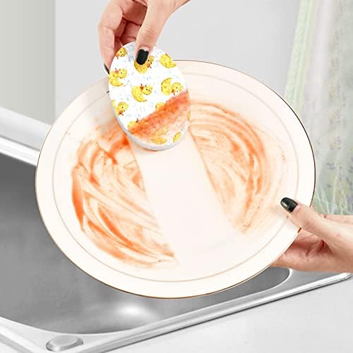 Pnyoin patka spužve za čišćenje besprijekornih kuhinja, 3 pakiranja spužve za piling za jelo s dvostrukim pranjem posuđa za kućanstvo