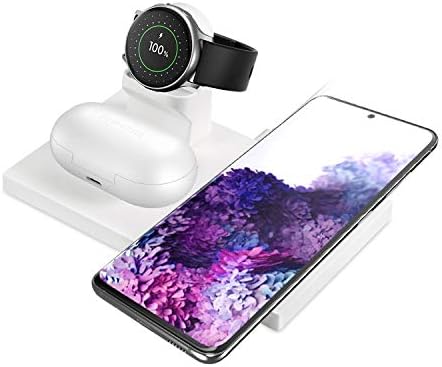 Bežično punjenje postaja Wasserstein 3-u-1, kompatibilan sa Samsung Galaxy Buds / Galaxy Watch / smartphone i kompatibilna s AirPods