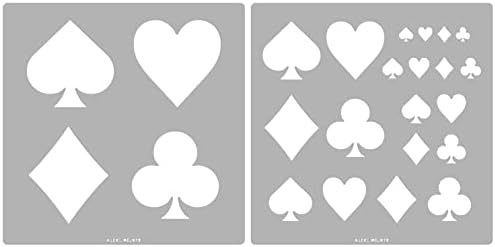 Aleks Melnik 98 šablone za igraće karte, kartonske boje, metalne šablone za crtanje, špil karata, simbol asa pikova, spaljivanje