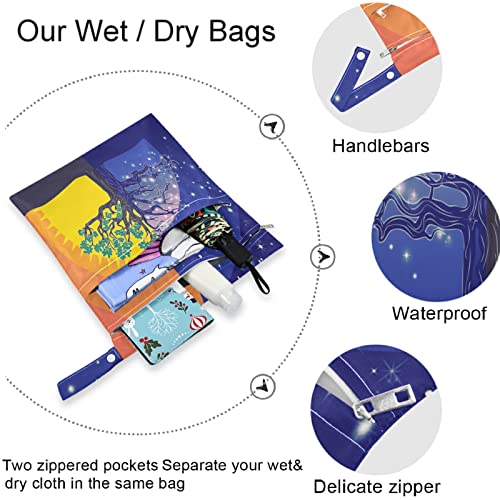 torba za pelene od 2 kom s džepovima s patentnim zatvaračem, periva, višekratna prostrana torba za pelene za putovanja, plažu, vrtić,
