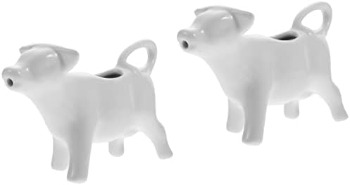 Angoily Mini životinjska krava vrhnja bijela keramička vrhnja s ručicom, mali vrč s kavom mlijeka za kavu za kavu čaj mliječni preljev