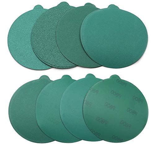 Maxman 6 -inčni PSA za brušenje diskova Self ljepilo, 40pcs 60,80,120.180,220,320.400,800 mrvica, mokri suho zeleni film podržan nasumični