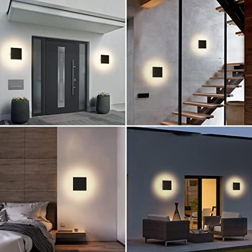 ; 2 pakiranja LED zidnih svjetala vanjska unutarnja moderna zidna svjetiljka mini zidna svjetiljka u crnoj boji moderna vanjska zidna